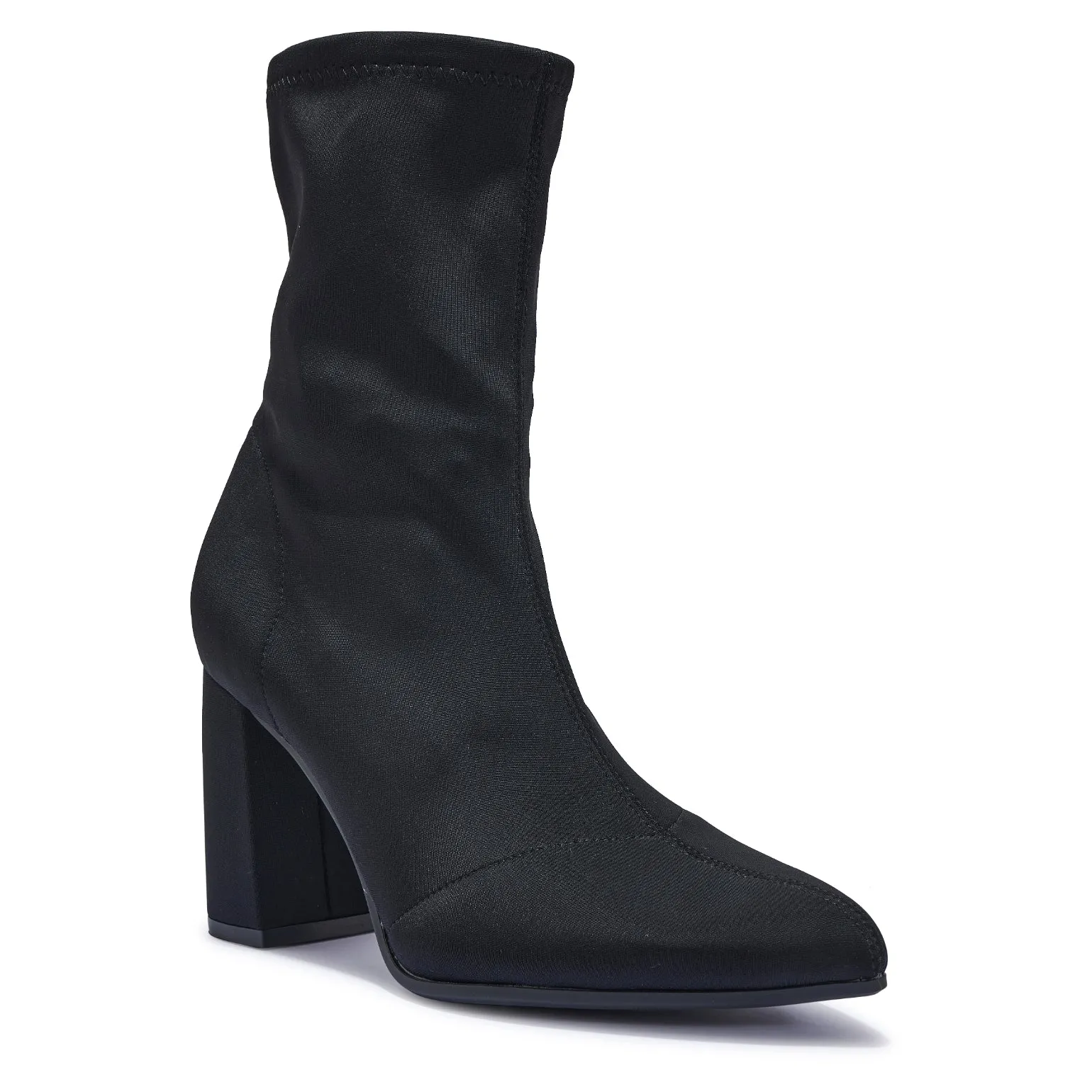 BAILEYS2 POINTY TOE BLOCK HEEL SOCK BOOT